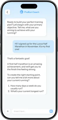 Chat with the ProRun AI coach in the app